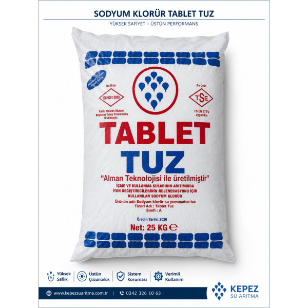 Tablet Tuz 25 Kg ( 20 Torba ve Üzeri Antalya Merkez İlçelerine Teslimat )